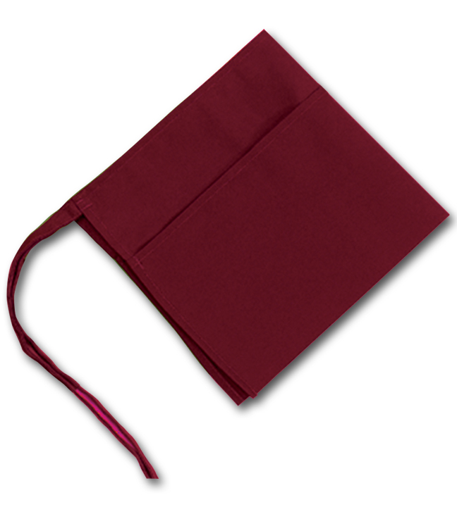 Waist Apron  Burgundy Three Pocket 12"L x 24"W